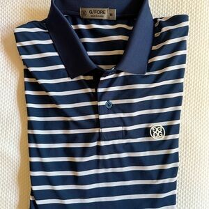 G/FORE Striped Polo in Navy and White NWOT